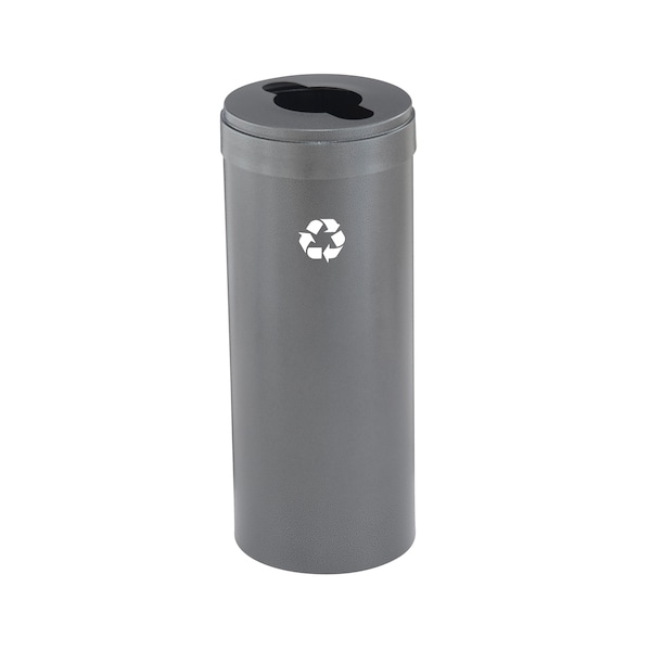 15 gal Round Recycling Bin, Silver Vein