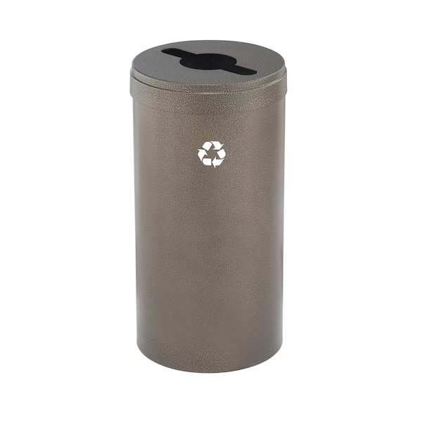 16 gal Round Recycling Bin, Bronze Vein
