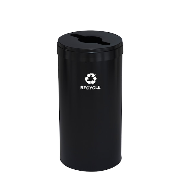 23 gal Round Recycling Bin, Satin Black