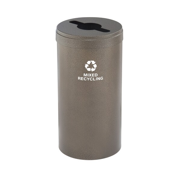 23 gal Round Recycling Bin, Bronze Vein