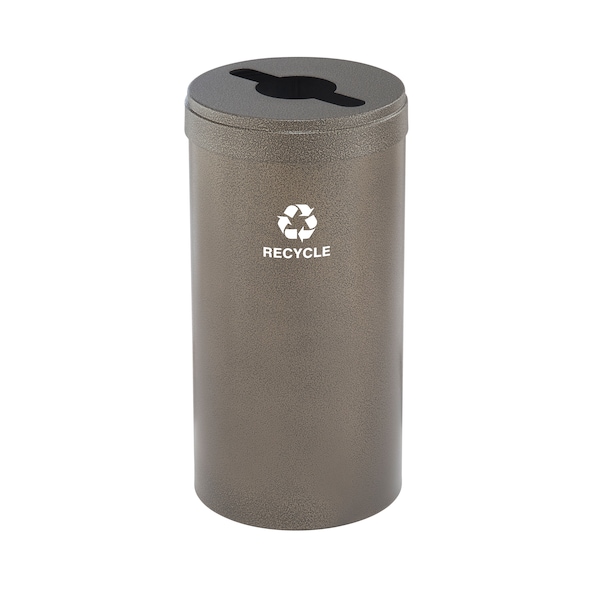 23 gal Round Recycling Bin, Bronze Vein