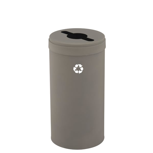 23 gal Round Recycling Bin, Nickel