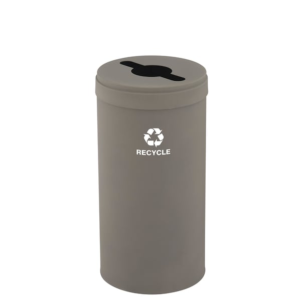23 gal Round Recycling Bin, Nickel