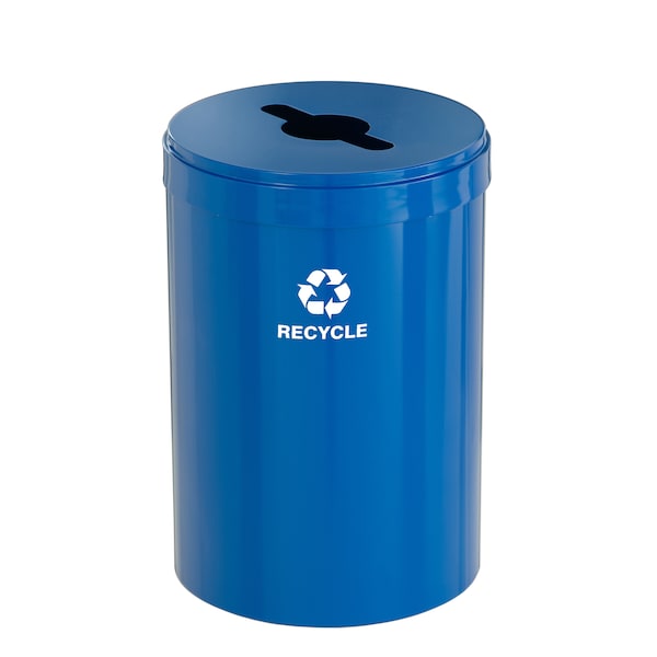 33 gal Round Recycling Bin, Blue