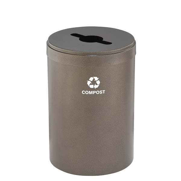 33 gal Round Recycling Bin, Bronze Vein