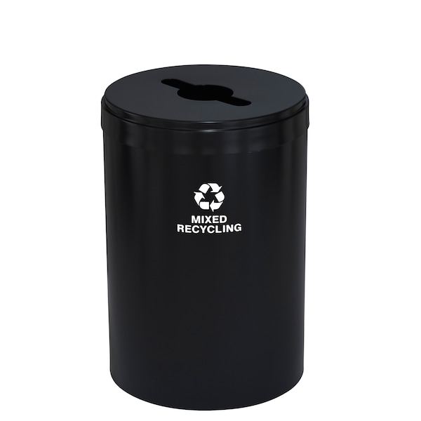 41 gal Round Recycling Bin, Satin Black