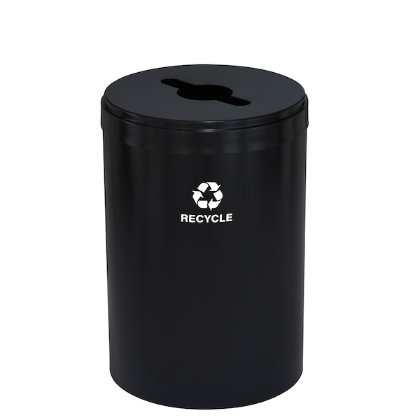 41 gal Round Recycling Bin, Satin Black