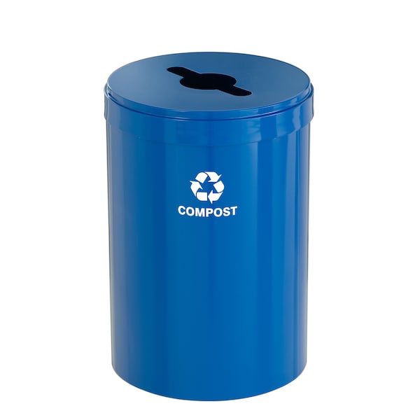 41 gal Round Recycling Bin, Blue