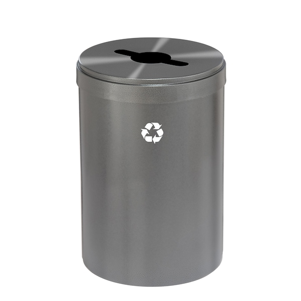 41 gal Round Recycling Bin, Silver Vein