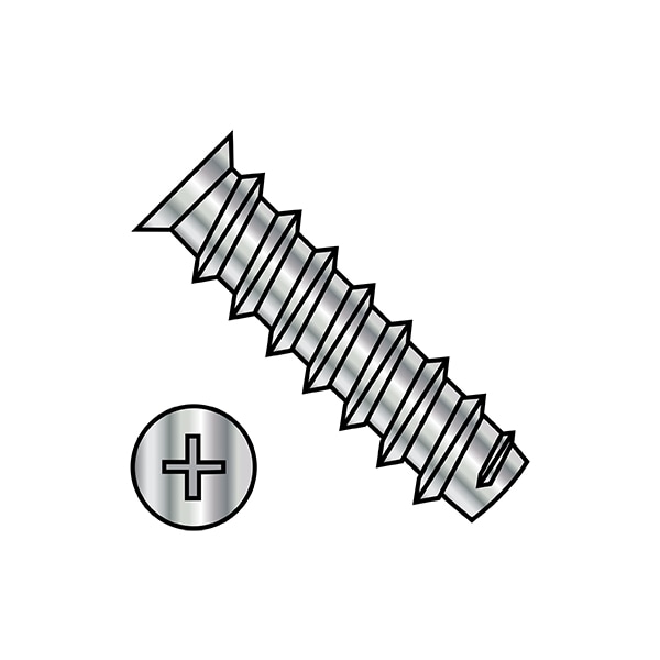 Wood Screw, M6.3, 13 mm, Nickel Steel Flat Head Phillips Drive, 7000 PK