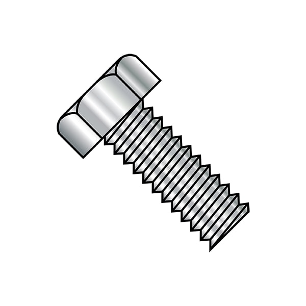 #10-24 x 1/2 in Hex Hex Machine Screw, Plain Steel, 3000 PK