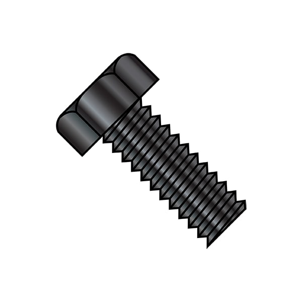 #10-24 x 1-1/4 in Hex Hex Machine Screw, Black Oxide Steel, 3000 PK