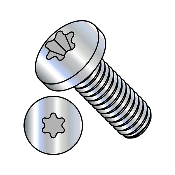 M8-1.25 x 10 mm Torx Pan Machine Screw, Zinc Plated Steel, 1750 PK