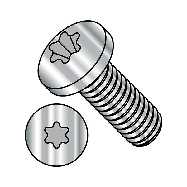 M6-1.00 x 45 mm Torx Pan Machine Screw, Plain 18-8 Stainless Steel, 500 PK