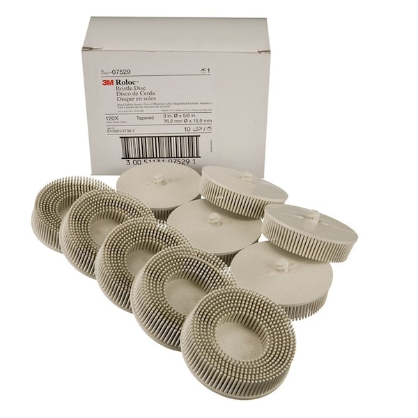 Scoth-Brite Roloc Bristle Discs 120 Grit Fine White, 3"