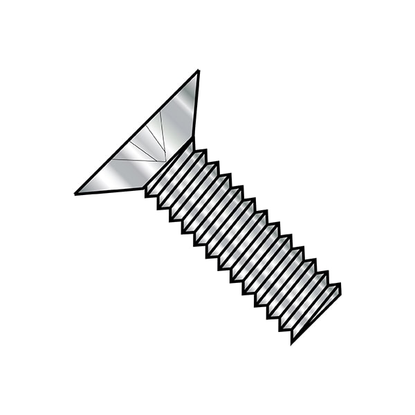 #0-80 x 1/2 in Phillips Flat Machine Screw, Plain Steel, 5000 PK