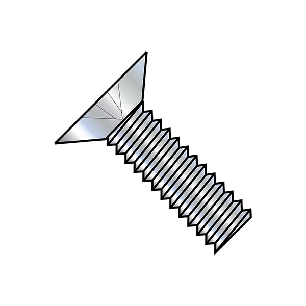 #10-24 x 1 in Phillips Flat Machine Screw, Zinc Plated Steel, 6000 PK
