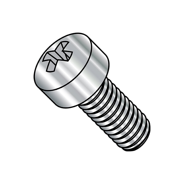 #10-24 x 1/2 in Phillips Fillister Machine Screw, Plain Steel, 3000 PK