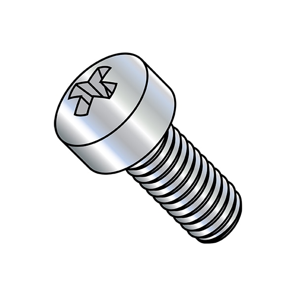 #10-24 x 1 in Phillips Fillister Machine Screw, Zinc Plated Steel, 4000 PK