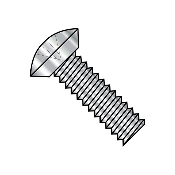 #10-24 x 5/16 in Phillips Oval Machine Screw, Plain Stainless Steel, 4000 PK
