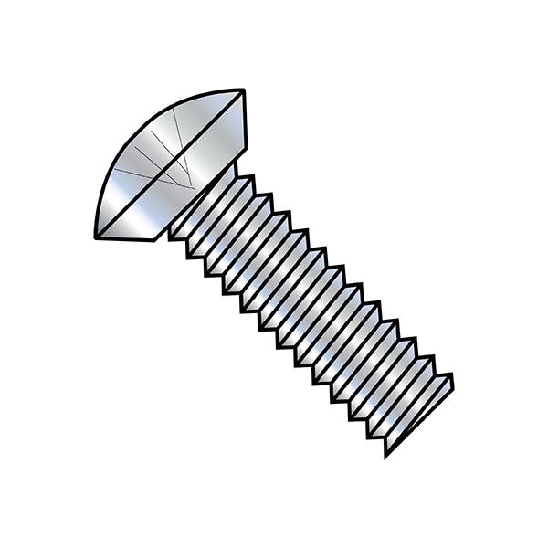 #10-32 x 1/4 in Phillips Oval Machine Screw, Zinc Plated Steel, 10000 PK