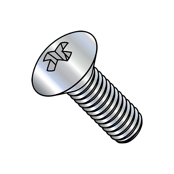 #10-24 x 1 in Phillips Oval Machine Screw, Zinc Plated Steel, 5000 PK