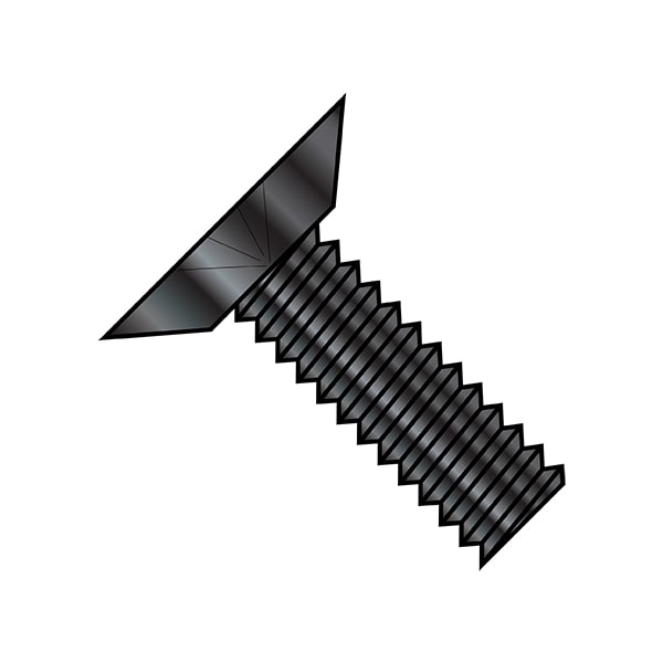 #0-80 x 3/32 in Phillips Flat Machine Screw, Black Oxide Stainless Steel, 5000 PK