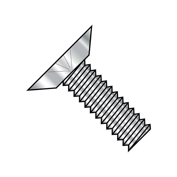#0-80 x 3/32 in Phillips Flat Machine Screw, Plain Steel, 5000 PK