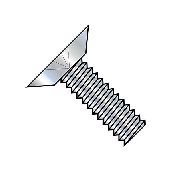 #12-24 x 1/2 in Phillips Flat Machine Screw, Zinc Plated Steel, 8000 PK