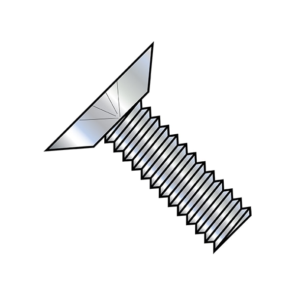 #10-24 x 1 in Phillips Flat Machine Screw, Zinc Plated Steel, 5000 PK