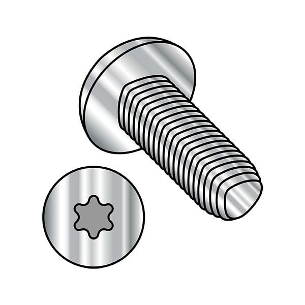 Thread Cutting Screw, M6-1.00 x 10 mm, Passivated Stainless Steel Pan Head Torx Drive, 500 PK