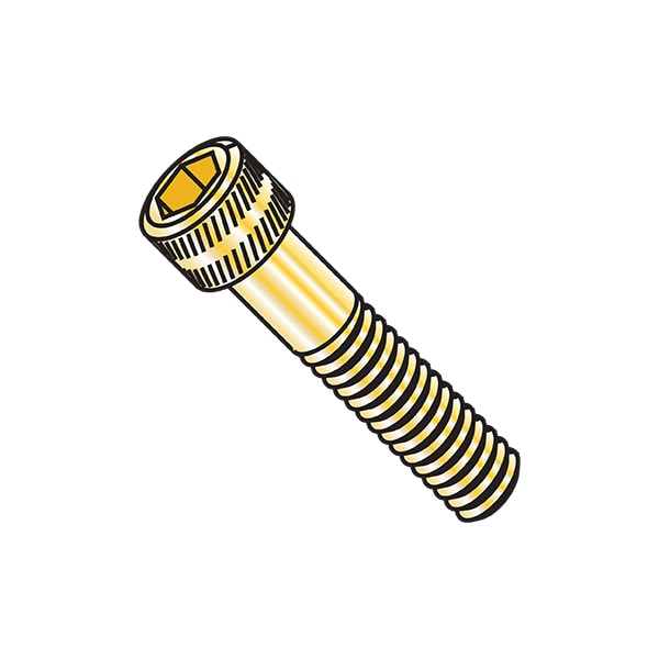 #10-24 Socket Head Cap Screw, Cadmium Yellow Alloy Steel, 1-3/4 in Length, 50 PK