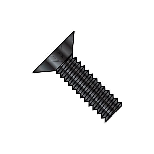 #10-24 x 1 in Phillips Flat Machine Screw, Plain Steel, 1000 PK
