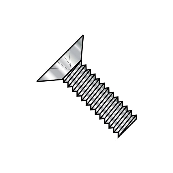 #10-24 x 1/2 in Phillips Flat Machine Screw, Plain Stainless Steel, 2000 PK