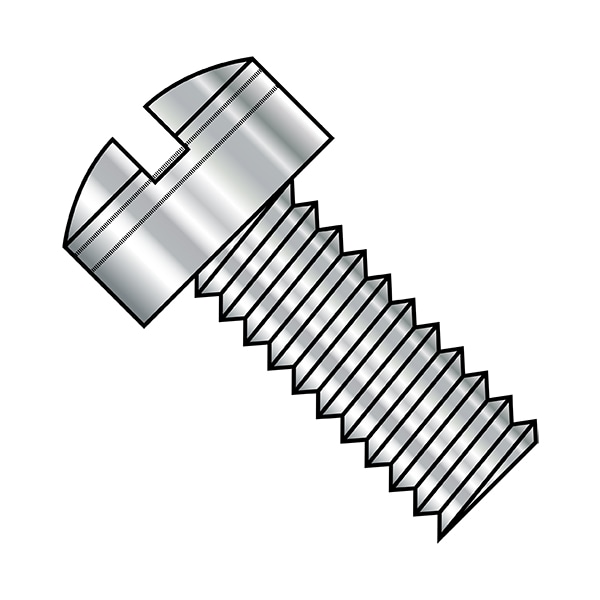 #10-32 x 1 in Slotted Fillister Machine Screw, Plain Steel, 250 PK