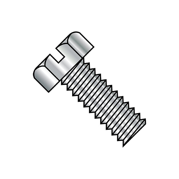 #10-24 x 1 in Slotted Hex Machine Screw, Plain Steel, 2000 PK