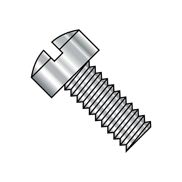 #0-80 x 3/8 in Slotted Fillister Machine Screw, Plain Steel, 5000 PK