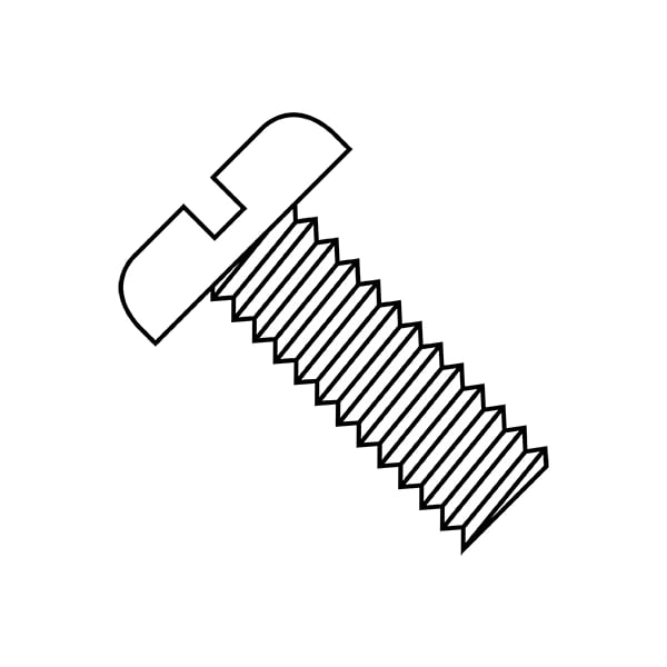 #1-64 x 1/4 in Slotted Pan Machine Screw, Nylon Steel, 2500 PK