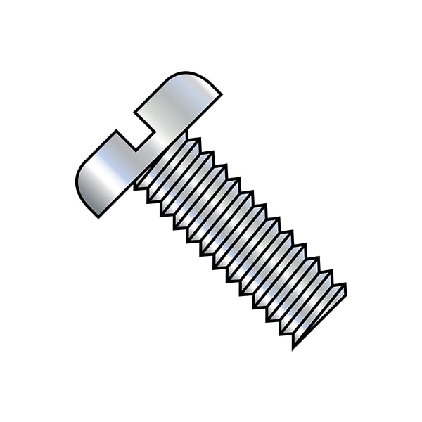 #10-24 x 1 in Slotted Pan Machine Screw, Zinc Plated Steel, 4000 PK