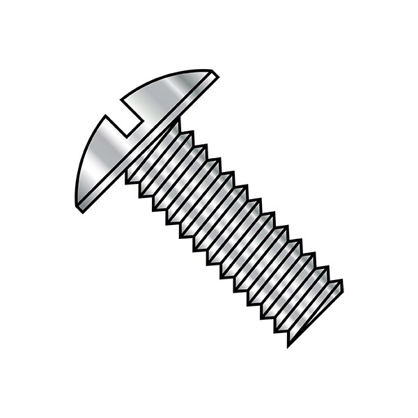 #10-24 x 1 in Slotted Truss Machine Screw, Plain Steel, 2000 PK