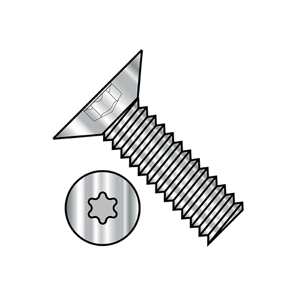 #2-56 x 1/2 in Torx Flat Machine Screw, Plain Stainless Steel, 5000 PK