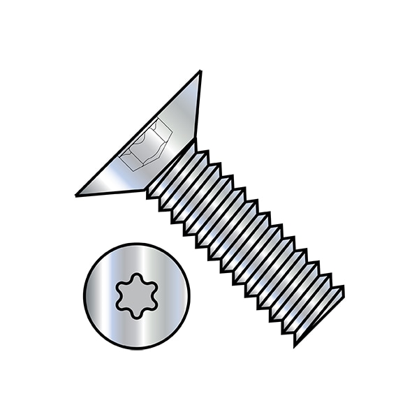 #4-40 x 1/4 in Torx Flat Machine Screw, Zinc Plated Steel, 10000 PK
