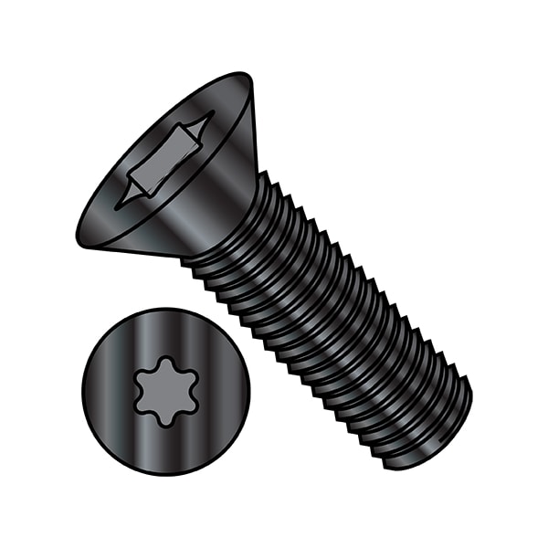 #4-40 x 1/4 in Torx Flat Machine Screw, Black Oxide Steel, 10000 PK