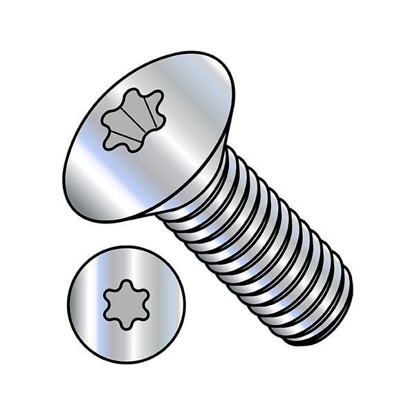 #10-24 x 1 in Torx Oval Machine Screw, Zinc Plated Steel, 5000 PK