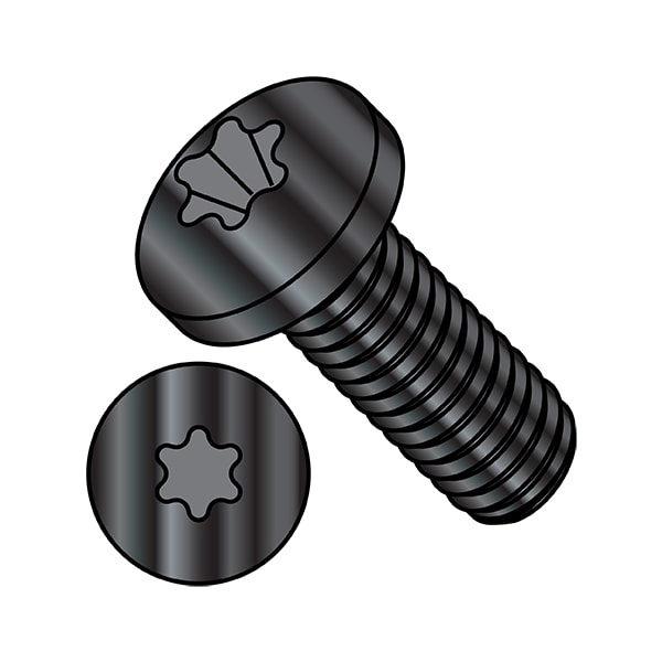 #10-24 x 1 in Torx Pan Machine Screw, Black Oxide Steel, 5000 PK
