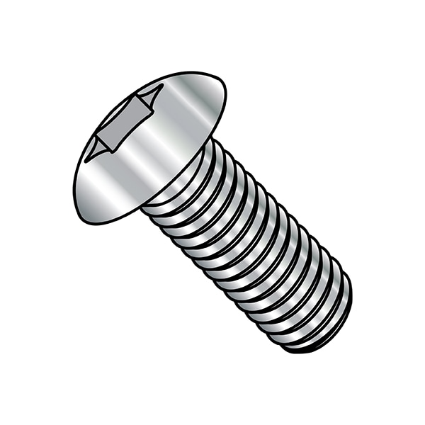 #10-24 x 1 in Torx Truss Machine Screw, Plain Stainless Steel, 1000 PK