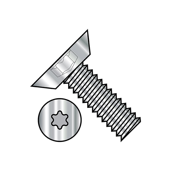 #10-24 x 1/4 in Torx Flat Machine Screw, Plain Stainless Steel, 4000 PK