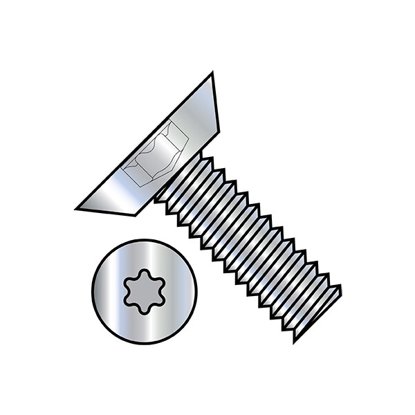 #4-40 x 1/4 in Torx Flat Machine Screw, Zinc Plated Steel, 10000 PK