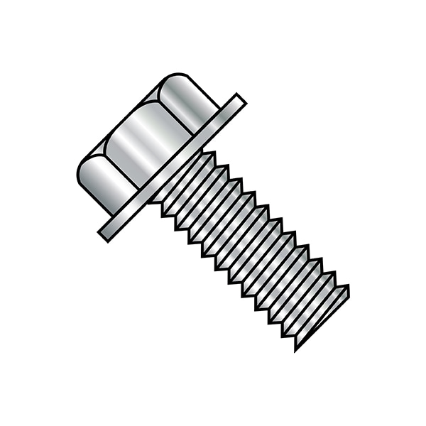#10-24 x 1/2 in Hex Hex Machine Screw, Plain Steel, 3000 PK