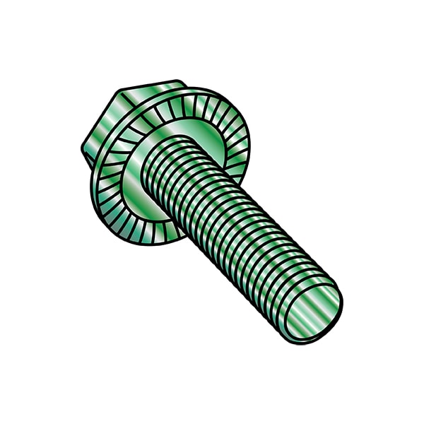 #8-32 Flange Bolt, Zinc Plated Steel, 1/2 in L, 8000 PK